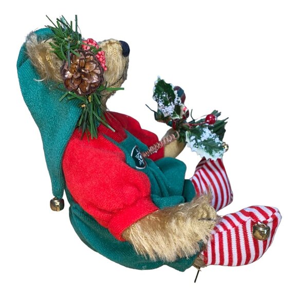 Santas Helper Mohair Teddy Bear By Debi Ortega - Festive Christmas Decoration Wi - Picture 4 of 9